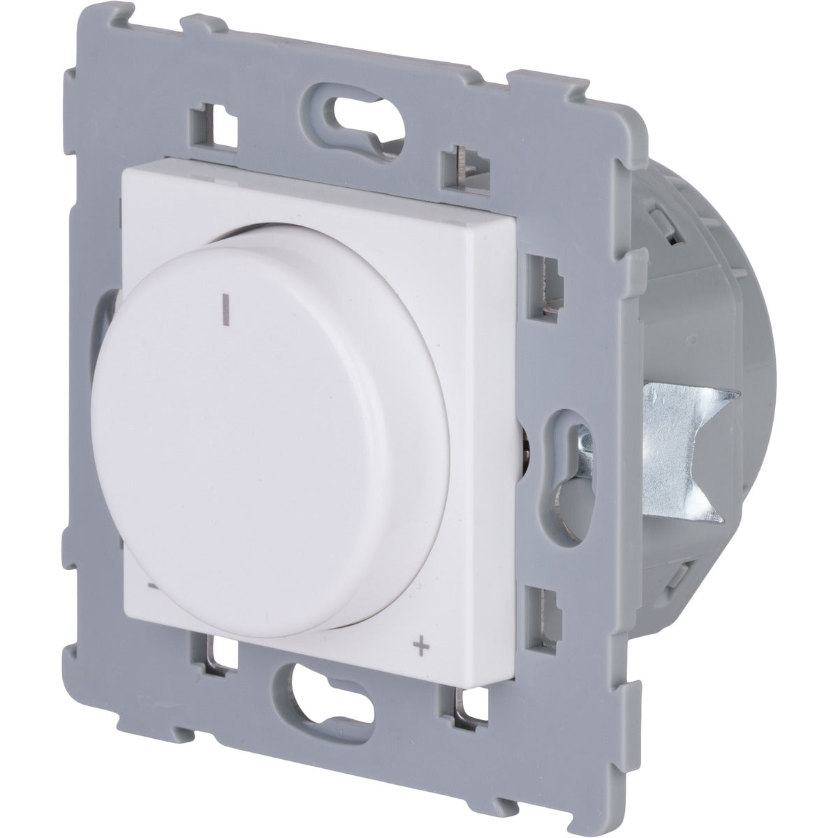 Variateur rotatif encastré Kalya - Blanc et Argent - Zenitech