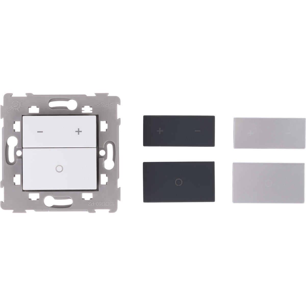 Variateur à touche encastré Kalya - Blanc et Argent - Zenitech