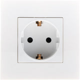 Prise encastrée Schuko + plaque de finition Kalya - Blanc - Zenitech
