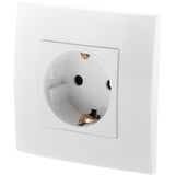Prise encastrée Schuko + plaque de finition Kalya - Blanc - Zenitech