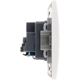 Prise encastrée Schuko + plaque de finition Kalya - Blanc - Zenitech