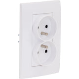 Double prise Verticale + plaque de finition Kalya - Blanc - Zenitech