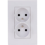 Double prise Verticale + plaque de finition Kalya - Blanc - Zenitech