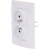 Double prise Verticale + plaque de finition Kalya - Blanc - Zenitech