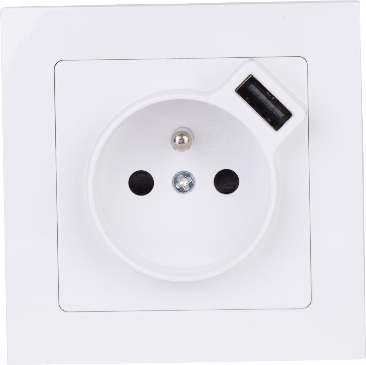 Prise + USB A encastrés + plaque de finition Kalya - Zenitech