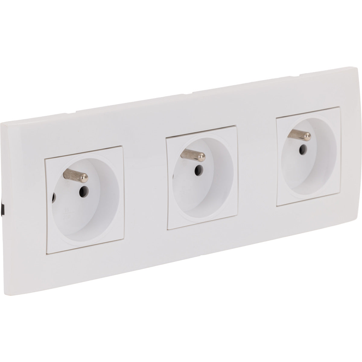 Triple prise encastrée + plaque de finition Kalya - Zenitech
