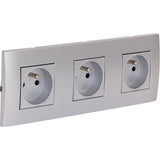 Triple prise encastrée + plaque de finition Kalya - Zenitech