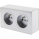 Double ou triple prise câblée en saillie + plaque - Kalya - Zenitech