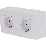 Double ou triple prise Schuko saillie + plaque Kalya - Zenitech
