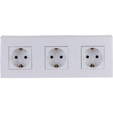 Triple prise Schuko en saillie + plaque de finition - Blanc - Kalya - Zenitech