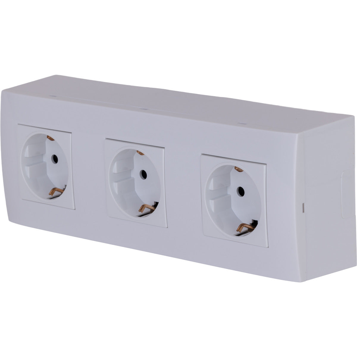 Triple prise Schuko en saillie + plaque de finition - Blanc - Kalya - Zenitech