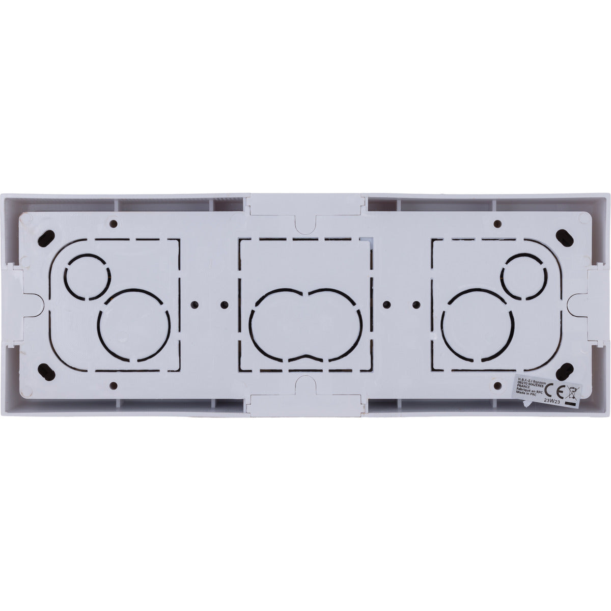 Triple prise Schuko en saillie + plaque de finition - Blanc - Kalya - Zenitech