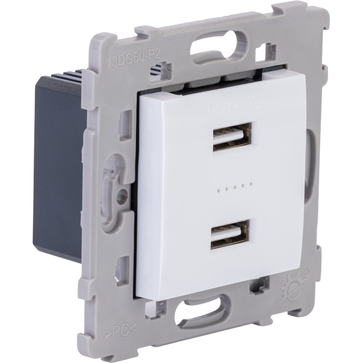Prise encastrée de 2 USB A Kalya - Blanc - Zenitech