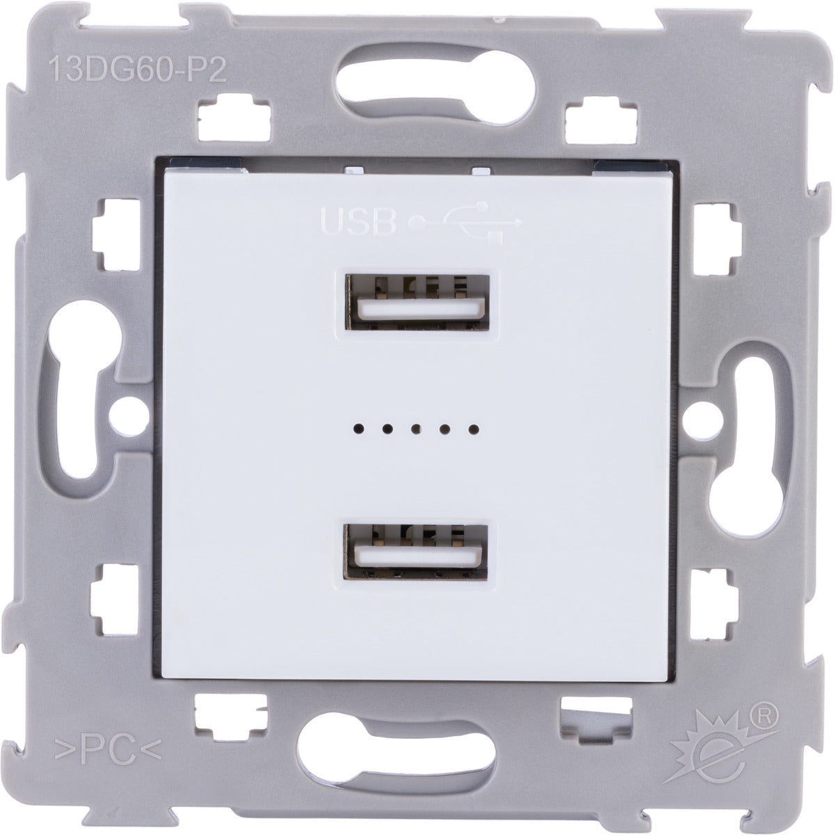 Prise encastrée de 2 USB A Kalya - Blanc - Zenitech