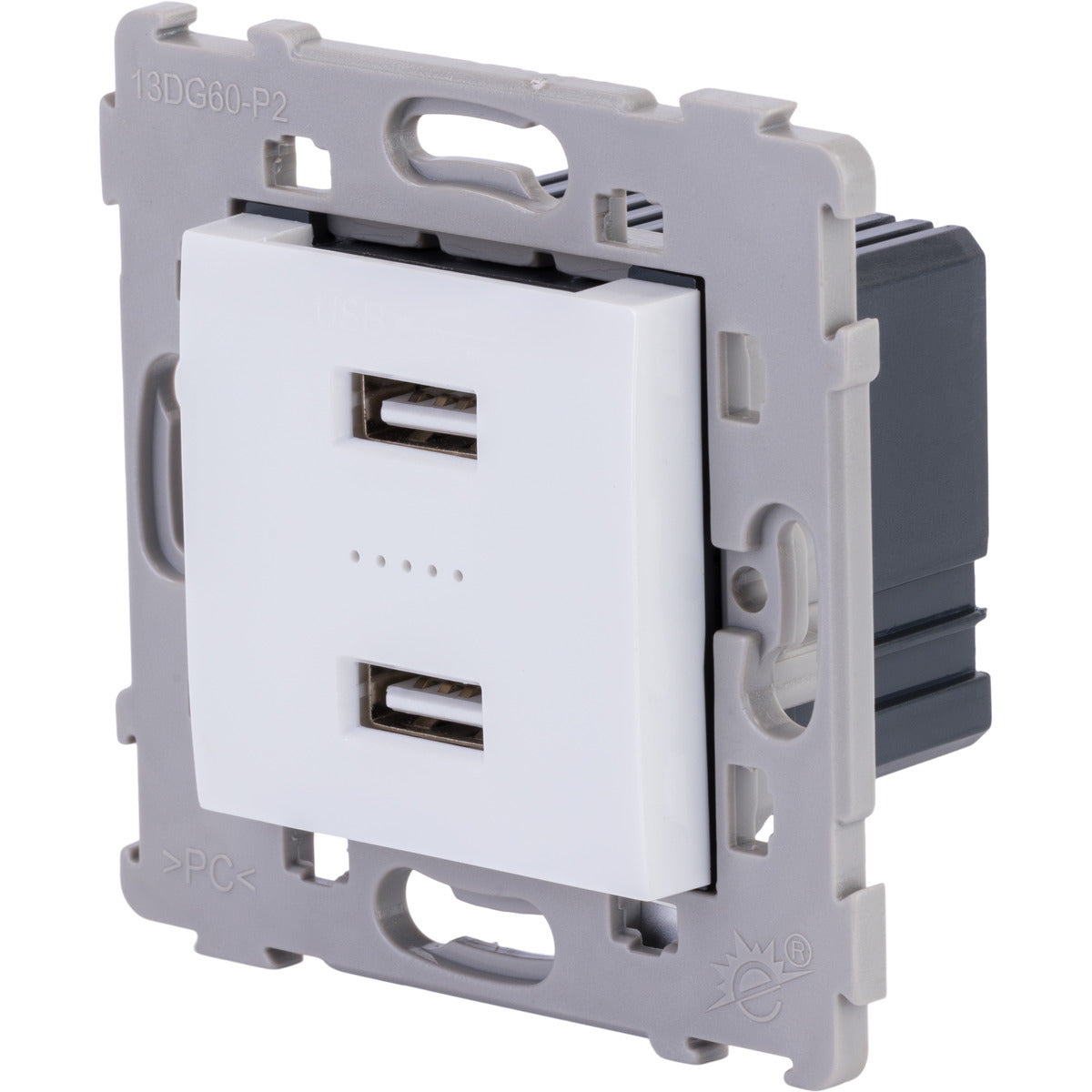 Prise encastrée de 2 USB A Kalya - Blanc - Zenitech