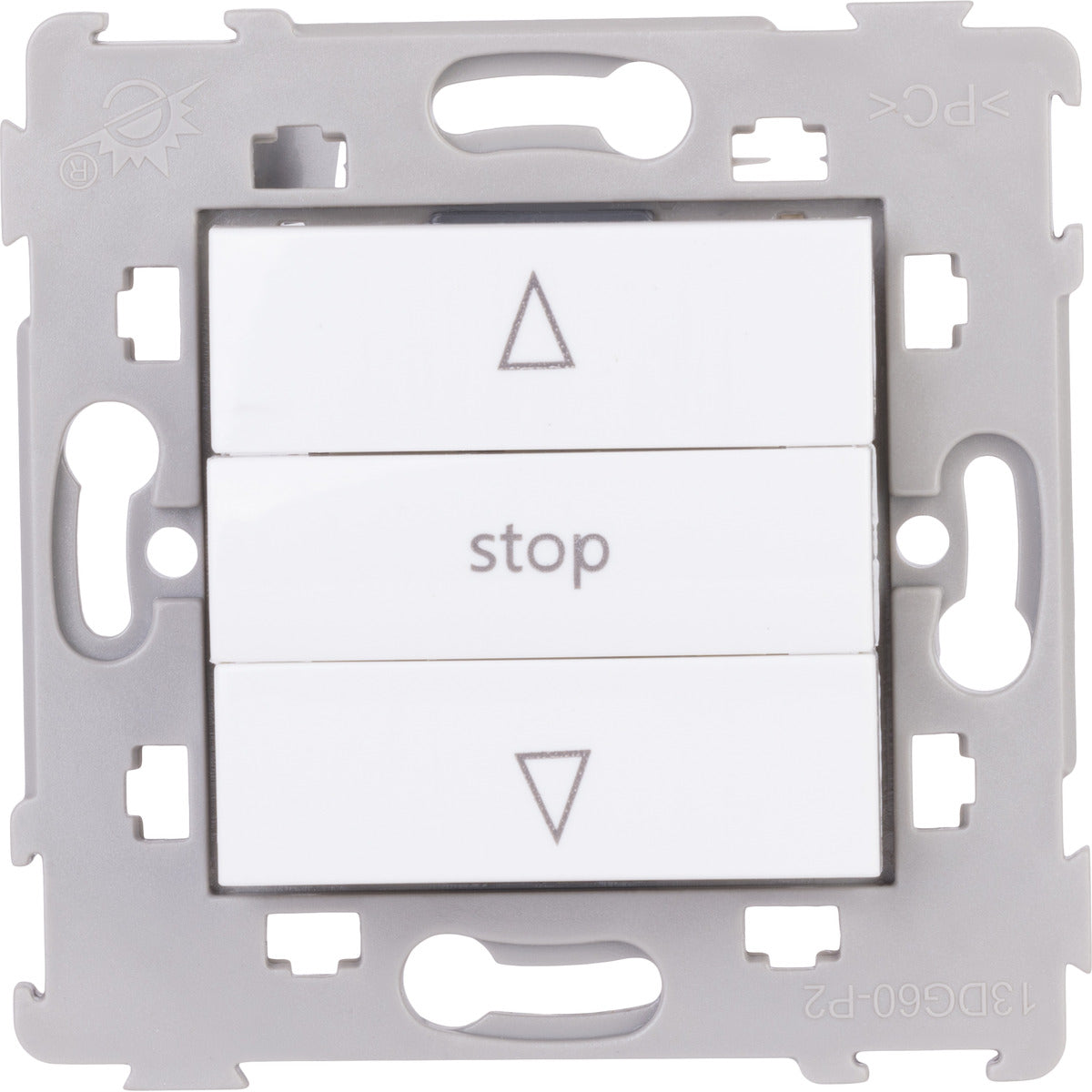 Commande volets roulants 3 boutons encastrée Blanc - Kalya - Zenitech