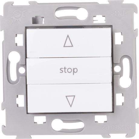 Commande volets roulants 3 boutons encastrée Blanc - Kalya - Zenitech