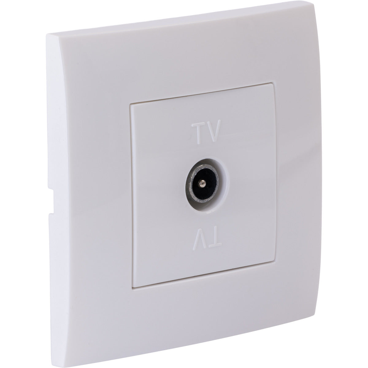 Prise TV mâle encastrée + plaque de finition Kalya - Blanc - Zenitech