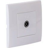 Prise TV mâle encastrée + plaque de finition Kalya - Blanc - Zenitech