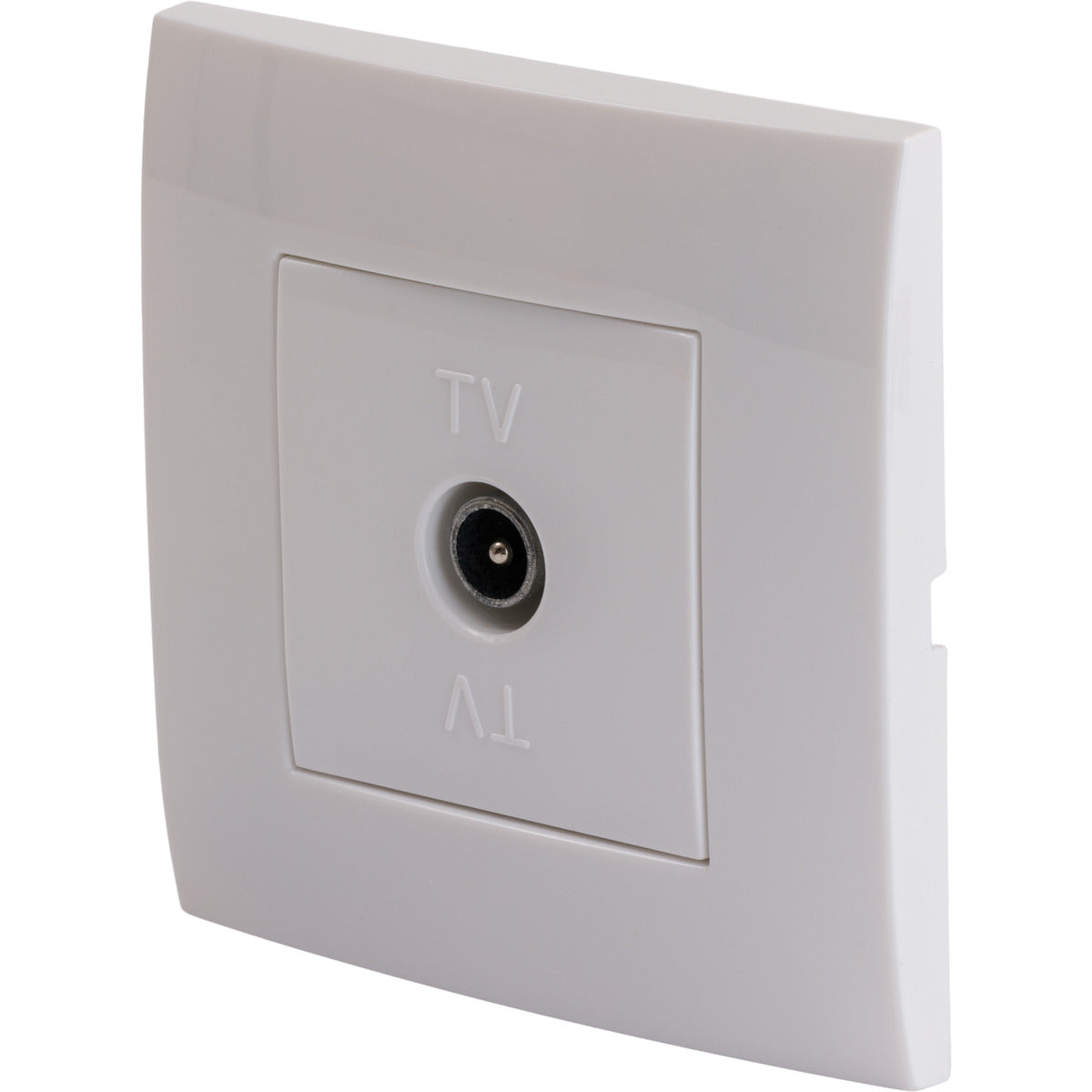 Prise TV mâle encastrée + plaque de finition Kalya - Blanc - Zenitech