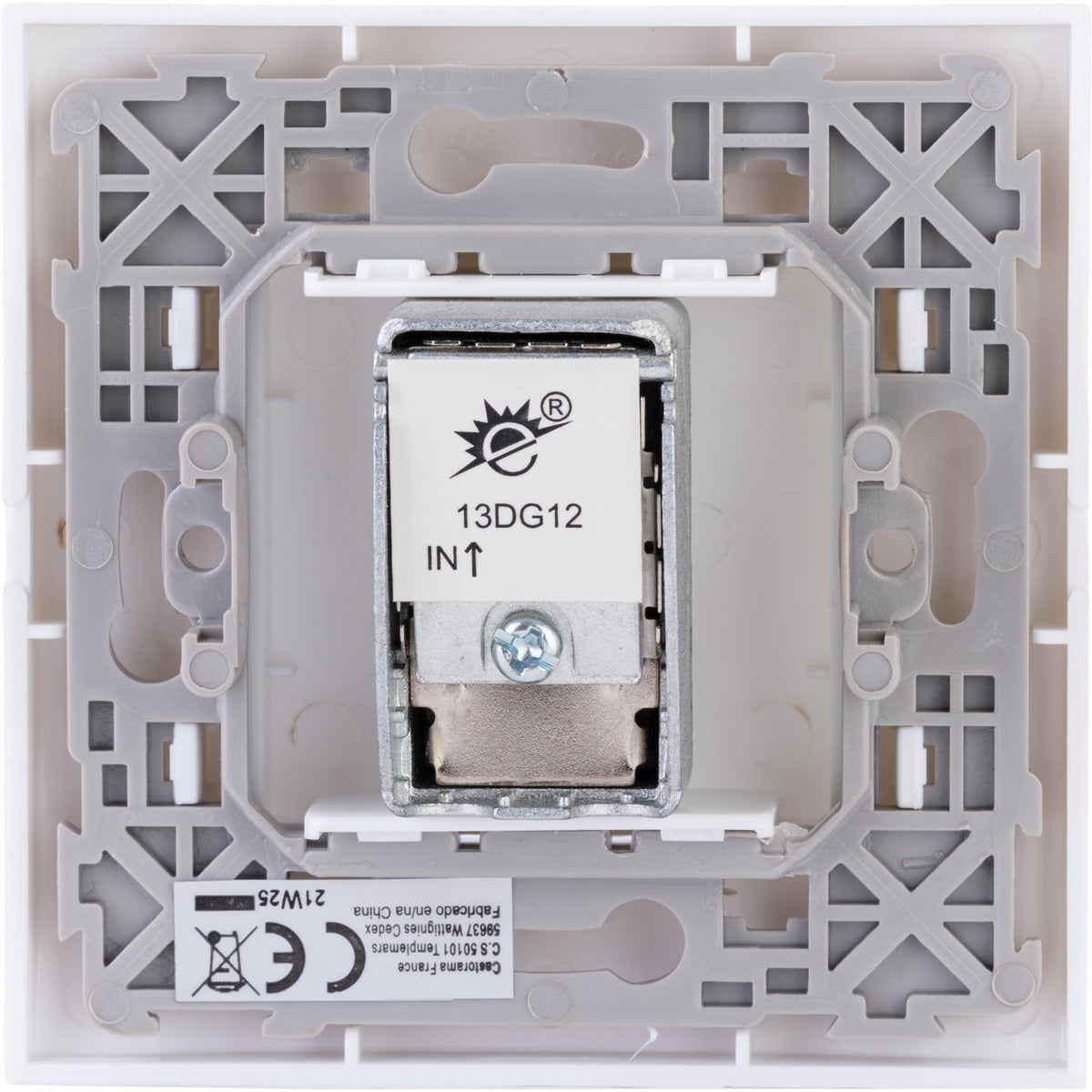 Prise TV mâle encastrée + plaque de finition Kalya - Blanc - Zenitech