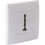 Prise téléphone encastrée + plaque de finition Kalya - Blanc - Zenitech