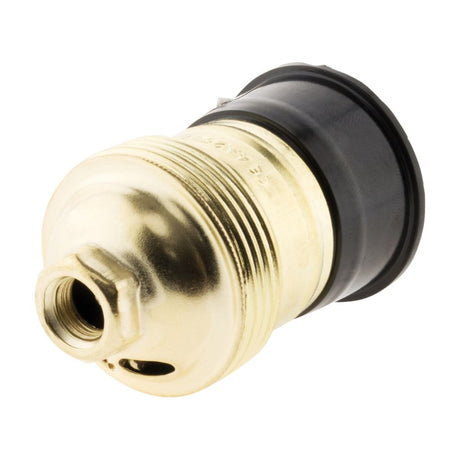 Douille E27 Acier Laitonné collerette bakélite - Zenitech