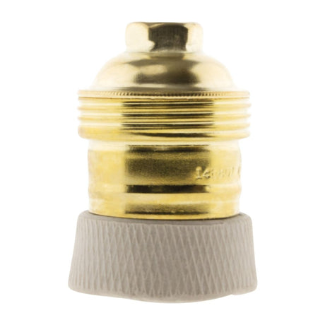Douille E27 en laiton avec collerette porcelaine - Zenitech