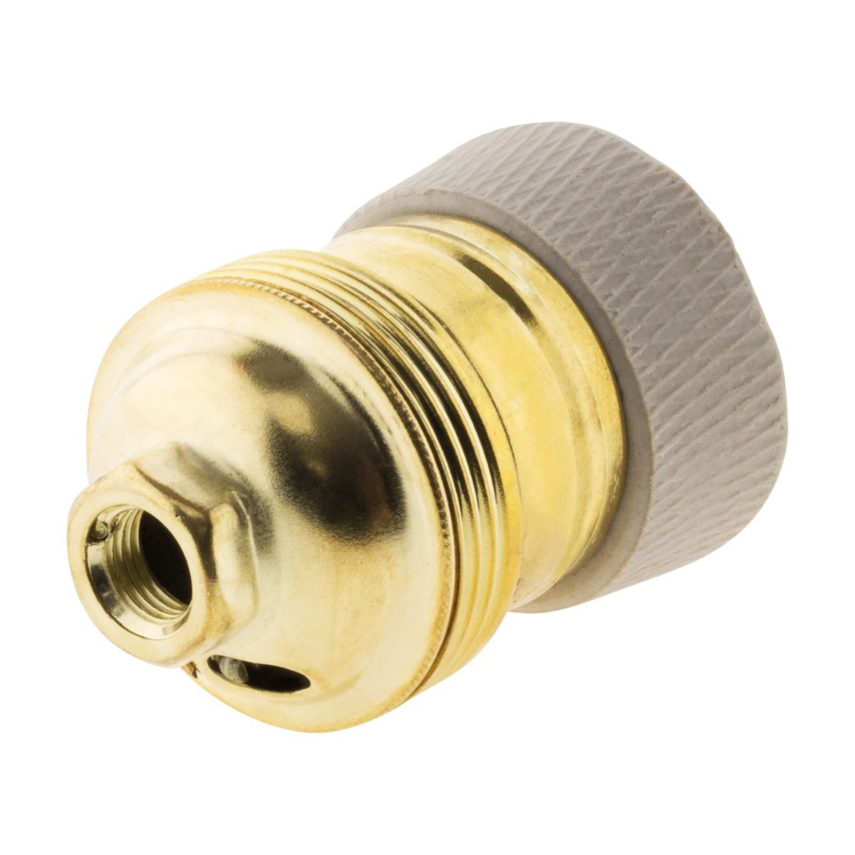Douille E27 en laiton avec collerette porcelaine - Zenitech