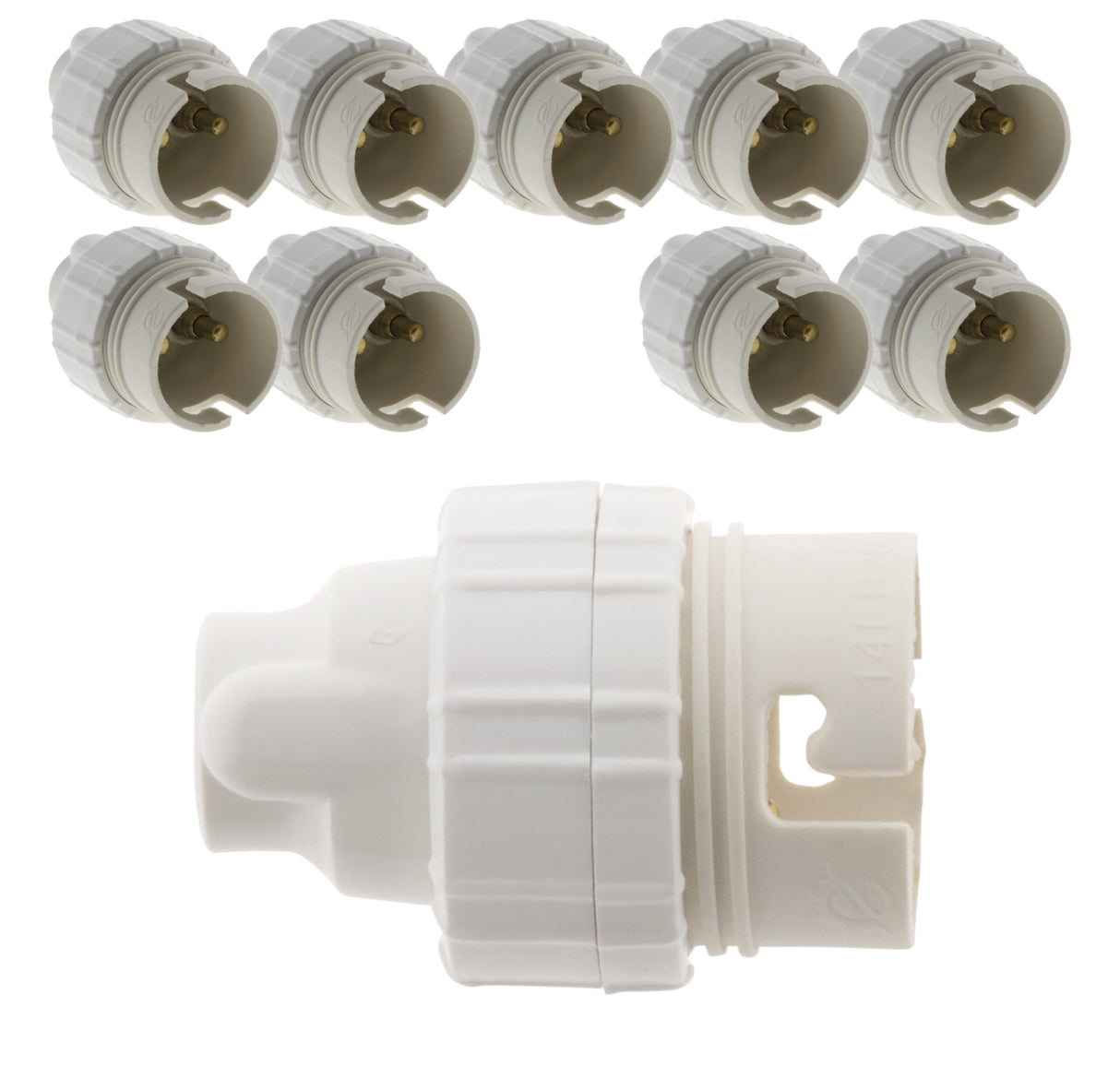 Lot de 10 douilles B22 Nylon simple bague - Blanc - Zenitech