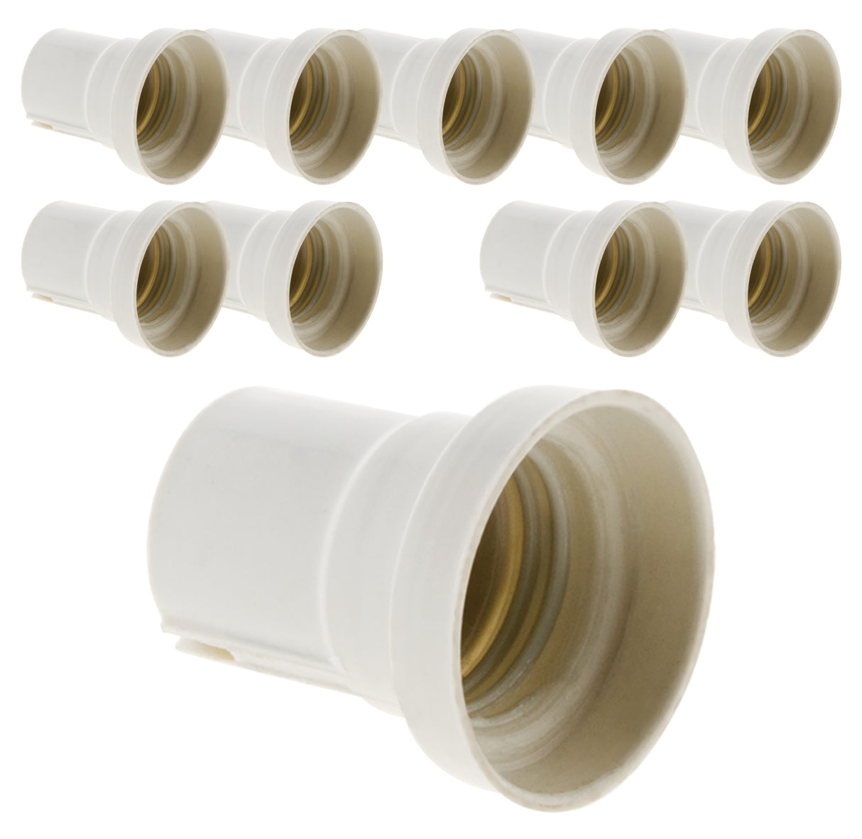 Lot de 10 douilles E27 résine - Blanc - Zenitech