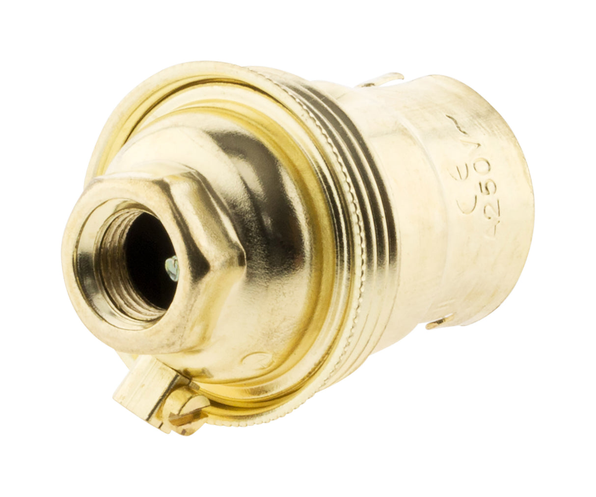 Douille B22 Acier laitonné simple bague borne de terre - Zenitech