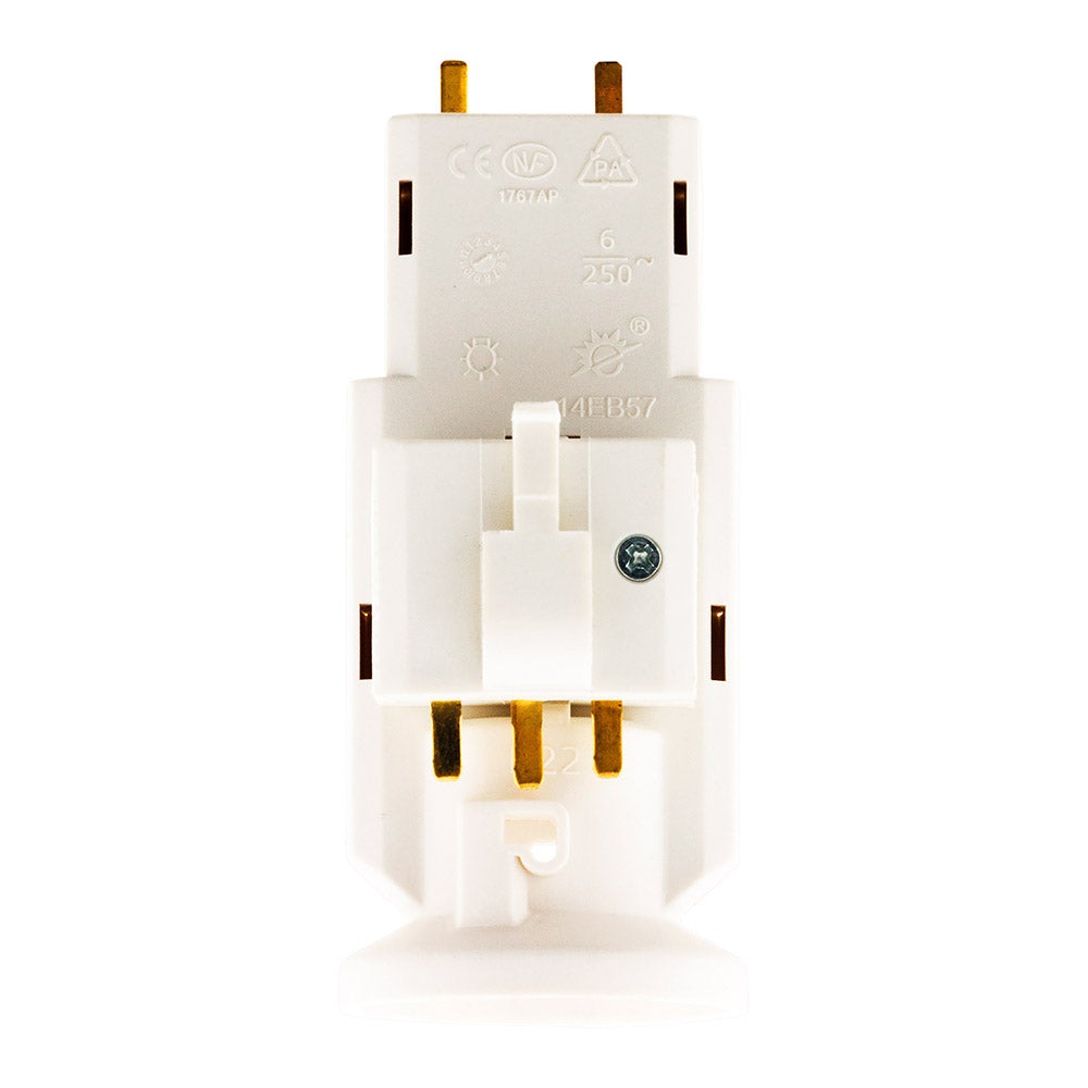 Douille avec Fiche DCL 6A 250V B22 - Blanc - Zenitech
