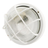 Hublot rond 60W avec grille IP44 E27 Classe II - Blanc - Zenitech