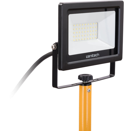 Projecteur LED trépied 30W IP65 - Jaune - Zenitech