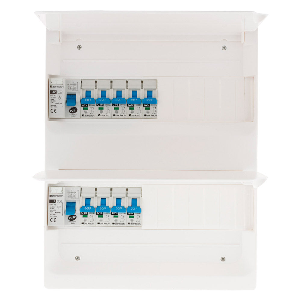 Coffret T3 26 modules équipé + 9 disjoncteurs + 2 interrupteurs + accessoires - Zenitech