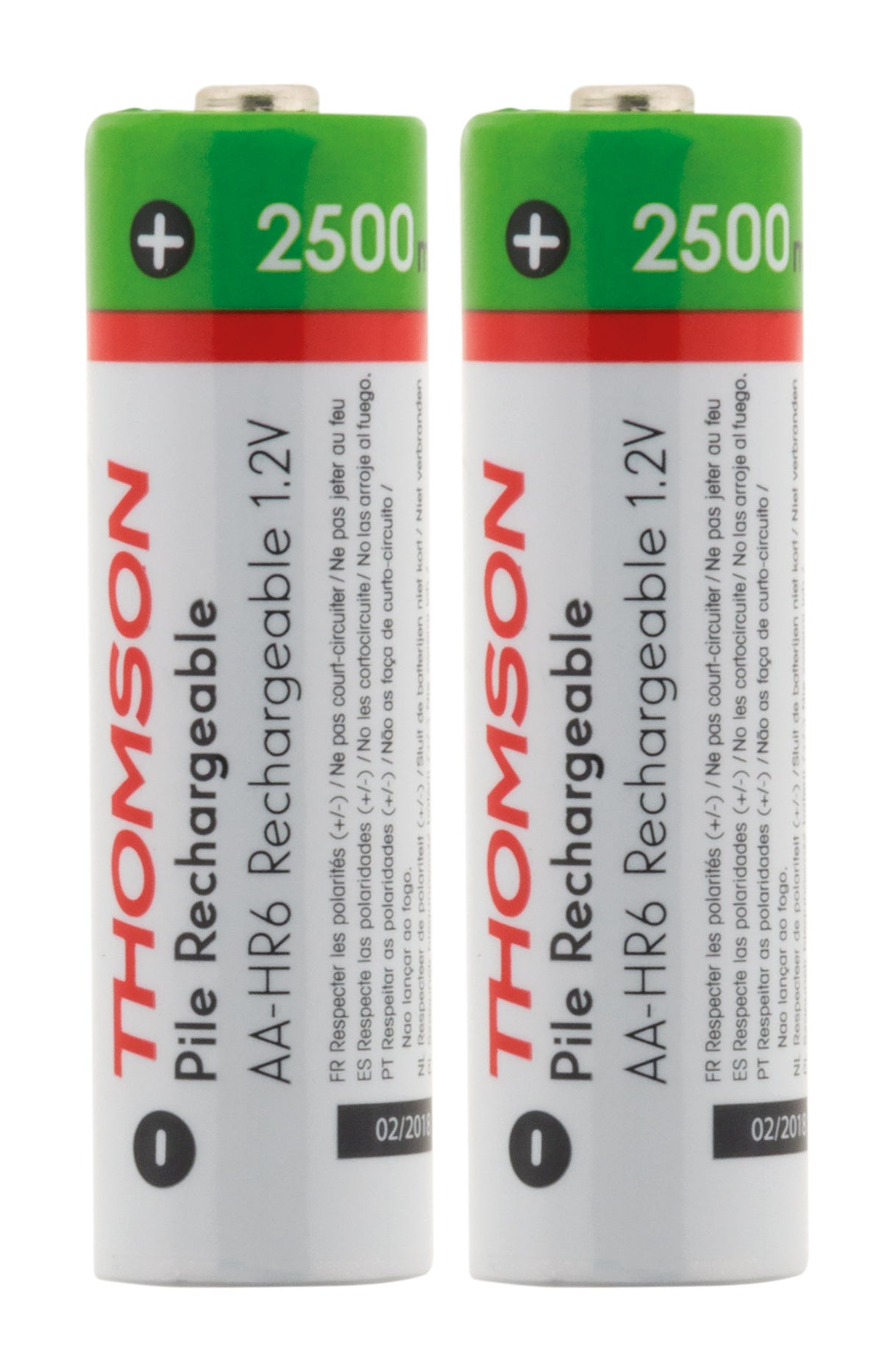 Pack 2 piles rechargeables HR06 AA 2500 mAh - Thomson