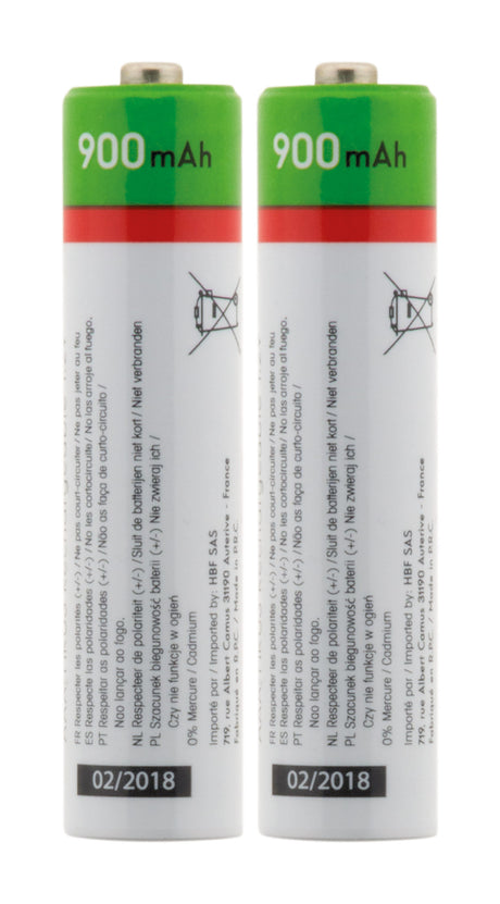 Pack de 2 piles rechargeables HR03 AAA 900 mAh - Thomson