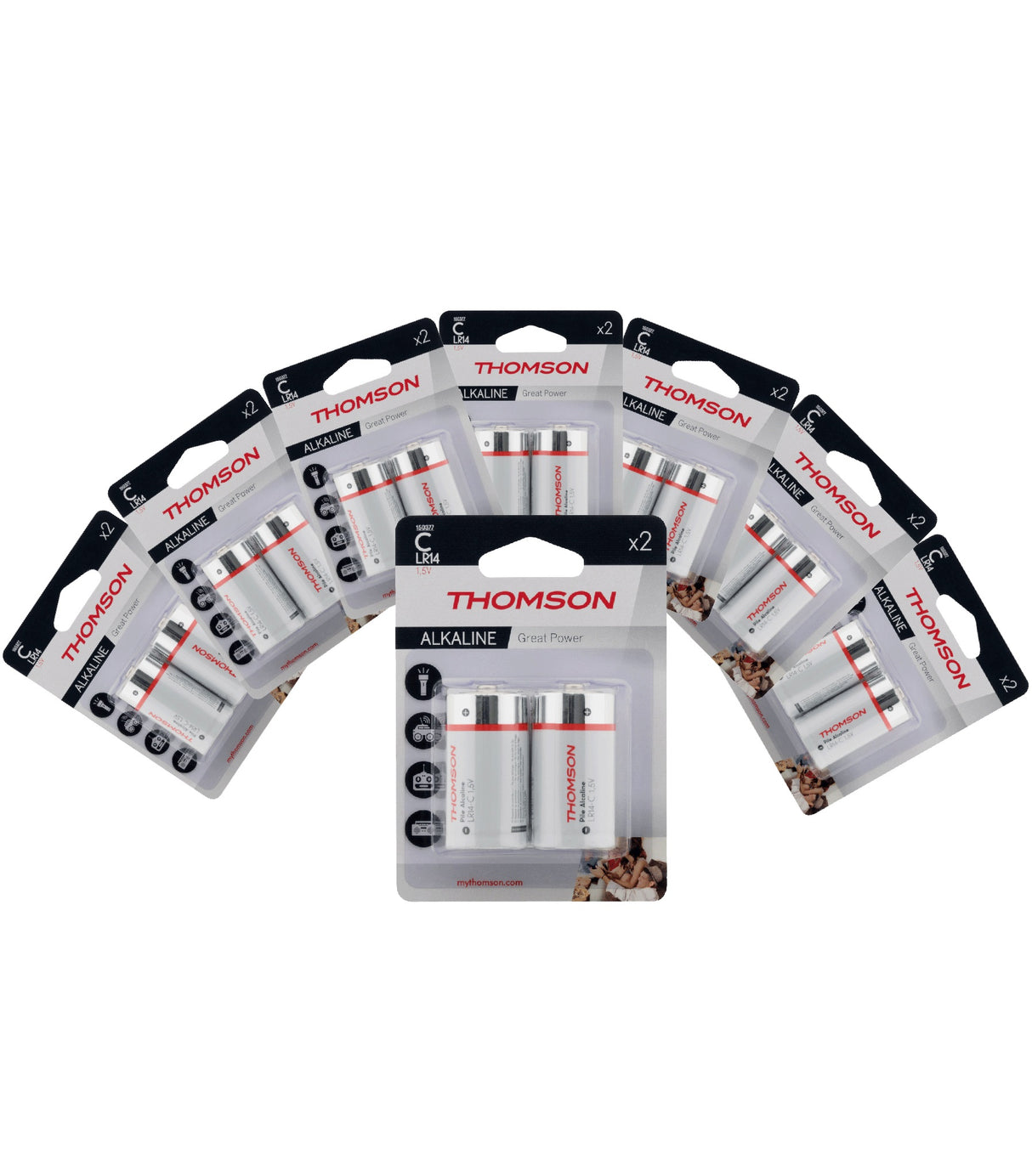 Pack de 16 piles alcalines LR14 C 1,5V - Thomson
