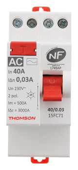 Interrupteur différentiel à vis 40A type AC NF - Thomson