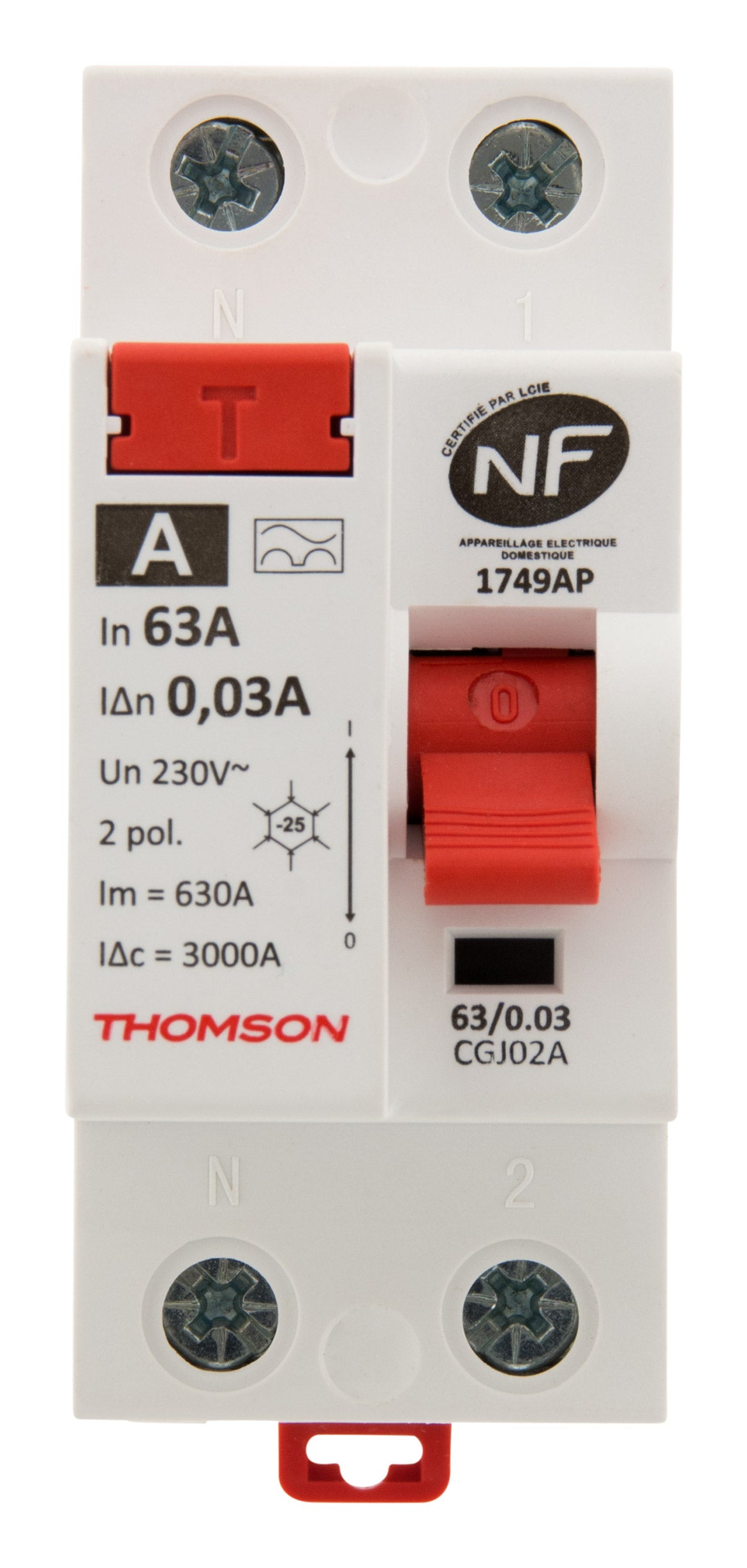 Interrupteur différentiel à vis 63A type A NF - Thomson