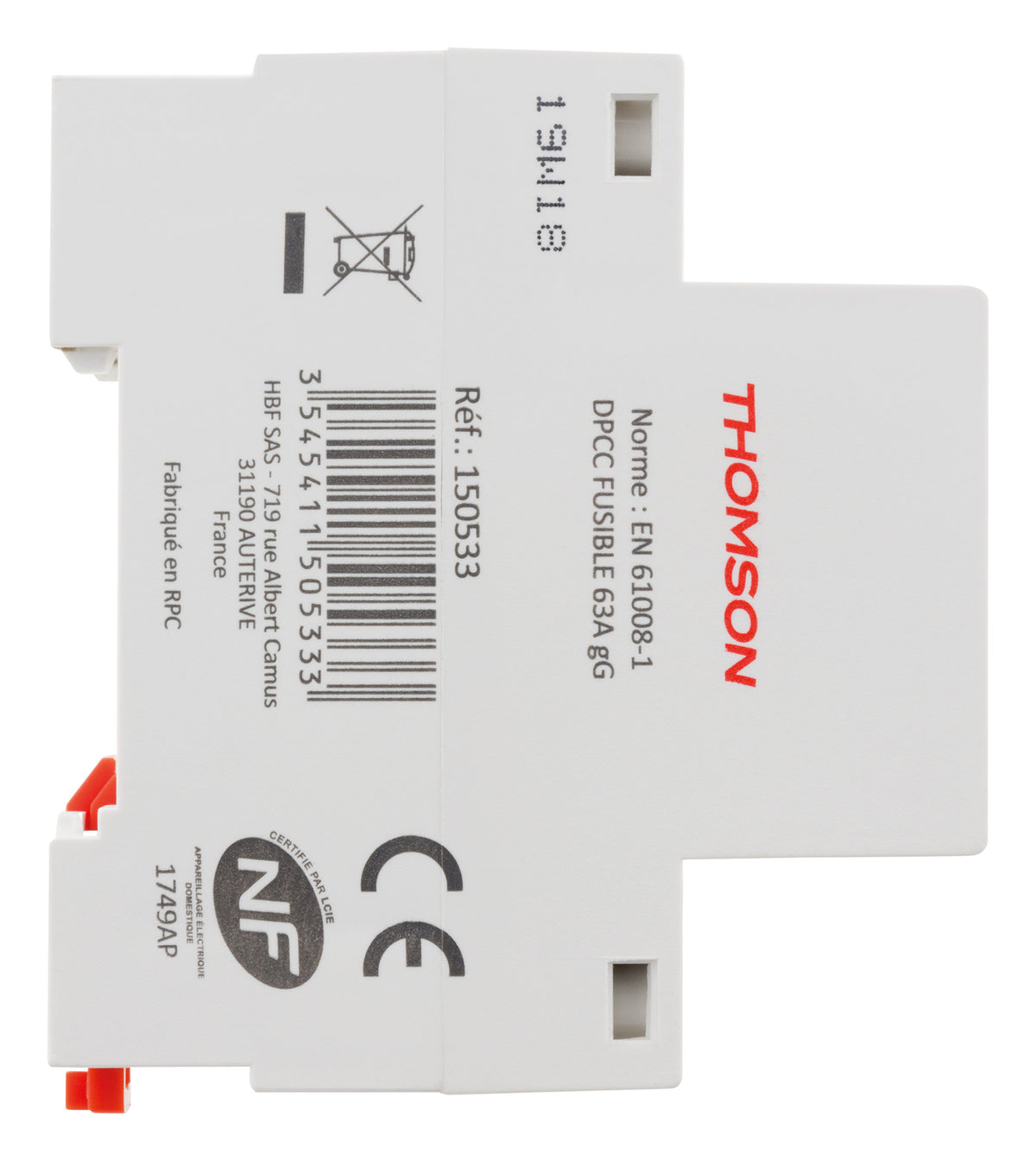 Interrupteur différentiel à vis 63A type AC NF - Thomson