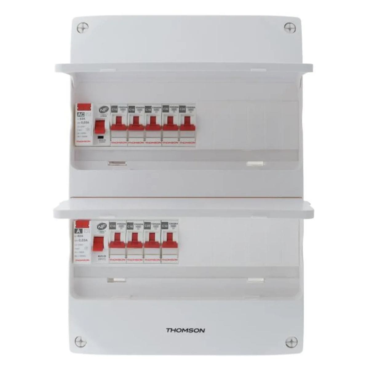 Coffret électrique pré-équipé 2 rangées/26 modules - 2 ID/8 disjoncteurs - EasyConnect Thomson