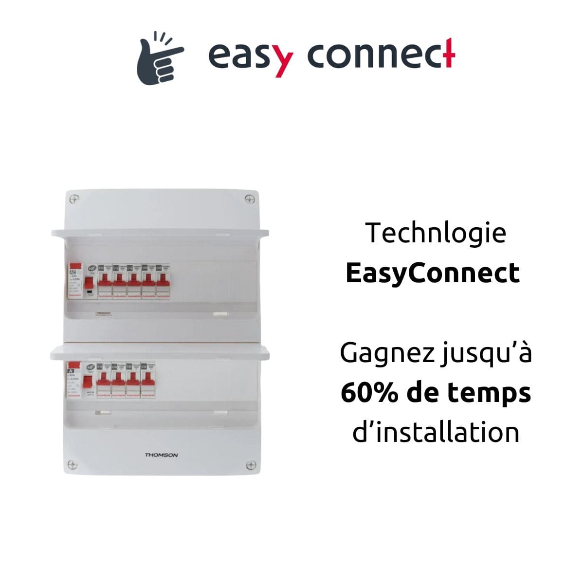 Coffret électrique pré-équipé 2 rangées/26 modules - 2 ID/8 disjoncteurs - EasyConnect Thomson