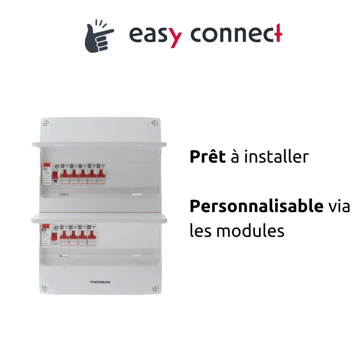 Coffret électrique pré-équipé 2 rangées/26 modules - 2 ID/8 disjoncteurs - EasyConnect Thomson