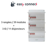 Coffret électrique pré-équipé 3 rangées/39 modules 3 ID/11 disjoncteurs - EasyConnect - Thomson