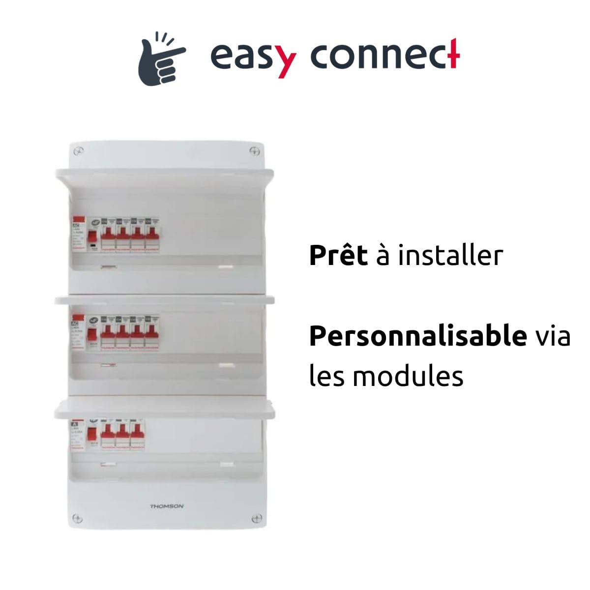 Coffret électrique pré-équipé 3 rangées/39 modules 3 ID/11 disjoncteurs - EasyConnect - Thomson