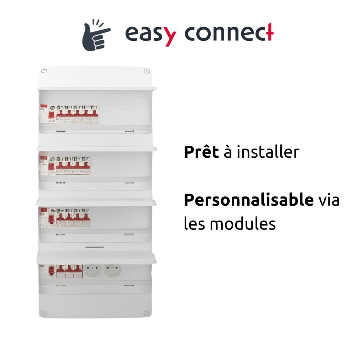 Coffret électrique pré-équipé 4 rangées/52 modules - 4 ID/13 disjoncteurs - EasyConnect - Thomson