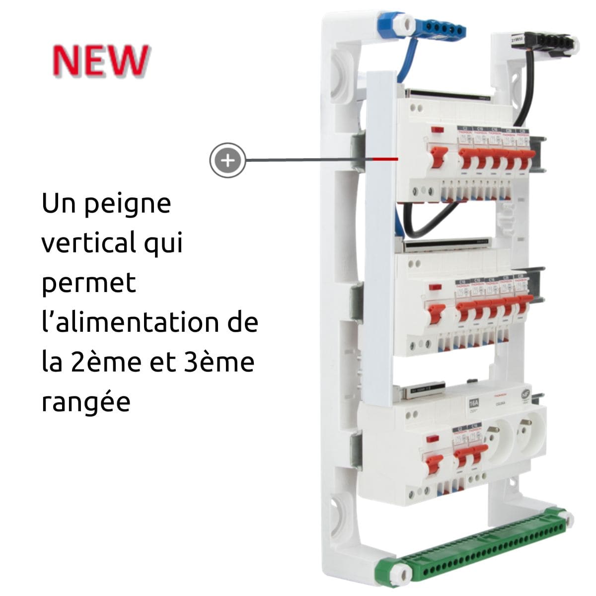Coffret électrique pré-équipé 4 rangées/52 modules - 4 ID/13 disjoncteurs - EasyConnect - Thomson