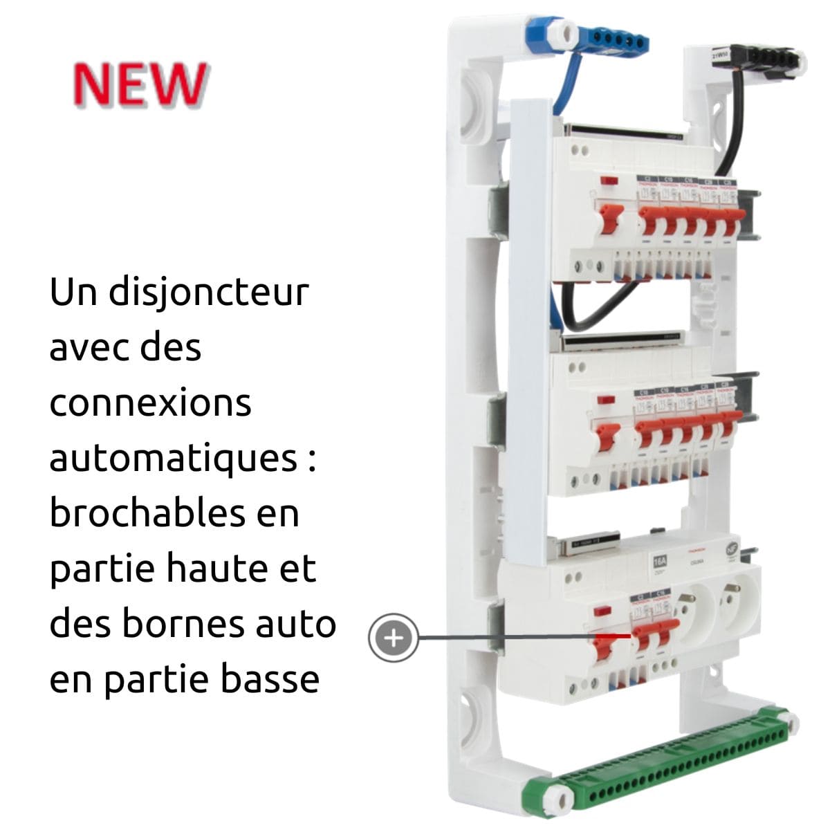 Coffret électrique pré-équipé 4 rangées/52 modules - 4 ID/13 disjoncteurs - EasyConnect - Thomson